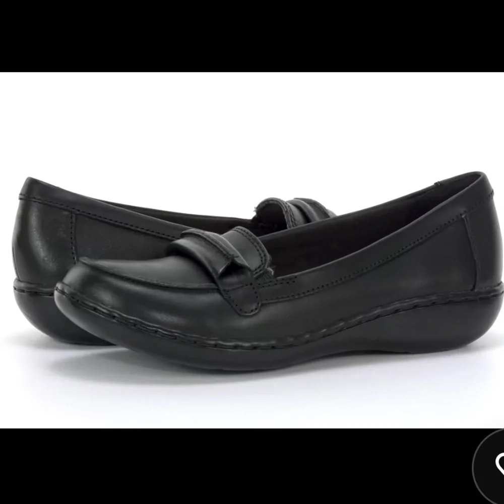 Clarks Ashland Lily Black Leather Loafers - Women's 11 XW - NIB